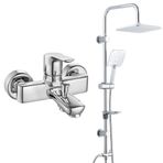 E.C.A Luna Banyo Bataryası+T-May Banyo Çamlıca Kare Tepe Paslanmaz Krom Duş Seti
