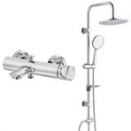 E.C.A Myra Banyo Bataryası+ T-May Banyo Bostan Oval Tepe Paslanmaz Krom Duş Seti