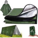 E EASTSTORM 210 x 150 cm kalınlaştırılmış acil durum battaniyesi, uyku tulumu, hayatta kalma, bivouaksack kurtarma battaniyesi, branda, su geçirmez, termal örtü, branda, çadır brandası ve acil durum