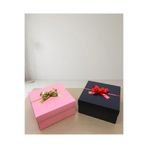 e Erta 2 Adet Şık ve Dayanıklı Hediye Kutusu, Lüks Siyah Ve Pembe, Hediye Kutusu, (20x20x10 cm) Sert Mukavva Kapaklı Hediyelik Eşya Kutusu
