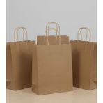 e ERTA Burgu Saplı Kraft Çanta 25X31 cm 5 Adet Hediye Poşeti , Hediye Paketi , Kraft Kağıt Çanta - 25 x 31 cm