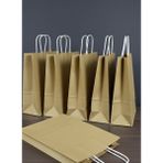 e ERTA Gold Renkli Kraft Çanta 25X31 cm 15 Adet Hediye Poşeti , Hediye Paketi , Kraft Kağıt Çanta - 25 x 31 cm