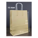 e Erta Gold Renkli Kraft Çanta 25x31 Cm 15 Adet Hediye Poşeti , Hediye Paketi , Kraft Kağıt Çanta