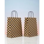 e ERTA Kraft Siyah Puantiyeli Kraft Çanta 25X31 cm 15 Adet Hediye Poşeti , Hediye Paketi Kraft Kağıt Çanta - 25 x 31 cm