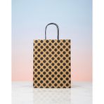 e ERTA Kraft Siyah Puantiyeli Kraft Çanta 25X31 cm -5 Adet- Hediye Poşeti , Hediye Paketi Kraft Kağıt Çanta - 25 x 31 cm