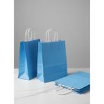 e ERTA Mavi Renkli Kraft Çanta 25X31 cm 15 Adet Hediye Poşeti , Hediye Paketi , Kraft Kağıt Çanta - 25 x 31 cm