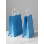 e ERTA Mavi Renkli Kraft Çanta 25X31 cm 20 Adet Hediye Poşeti , Hediye Paketi , Kraft Kağıt Çanta - 25 x 31 cm