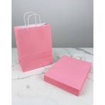 e ERTA Pembe Renkli Kraft Çanta 25X31 cm 10 Adet Hediye Poşeti , Hediye Paketi , Kraft Kağıt Çanta - 25 x 31 cm