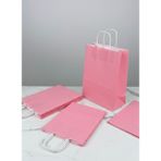 e ERTA Pembe Renkli Kraft Çanta 25X31 cm 25 Adet Hediye Poşeti , Hediye Paketi , Kraft Kağıt Çanta - 25 x 31 cm