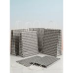 e ERTA Siyah/beyaz Ekose Kraft Çanta 25X31 cm -10 Adet- Hediye Poşeti , Hediye Paketi Kraft Kağıt Çanta - 25 x 31 cm