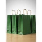 e ERTA Yeşil Renkli Kraft Çanta 25X31 cm -25 Adet- Hediye Poşeti , Hediye Paketi Kraft Kağıt Çanta - 25 x 31 cm