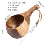 E Finlandiya Ahşap Kupa Kamp Su Bira Kahve Fincanı Yürüyüş Piknik Sofra Kase Açık Iskandinav Akasya Kauçuk Ahşap Kupalar Bushcraft (Yurt Dışından) - 1 Adet - Renkli - 1 lt