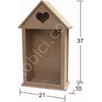 E Hobici Dekoratif Ev Şeklinde Ahşap Bibloluk (Mdf) Obje L-348