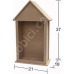 E Hobici Dekoratif Ev Şeklinde Ahşap Bibloluk (Mdf) Obje L-349