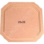 E Hobici Kare Oval Kesim Tepsi Ahşap (Mdf) Obje T698