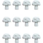 E Hobici Minik Mantar Obje 12 Li Set 3,3X3CM - - - Beyaz