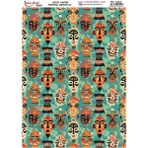 E Hobici Pirinç Dekopaj Kağıdı 30X42CM PT-1351 Afrika Maske Kabile - Karışık