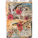 E Hobici Pirinç Dekopaj Kağıdı 30X42CM PT-268 Kuş Notalar - Karışık