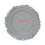 E Hobici Polyester Yuvarlak Işlemeli Tepsi 26X26CM T19