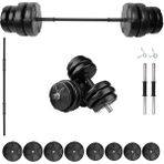 E-Life 35 kg Siyah Dambıl Seti ve Halter Seti Ağırlık Fitness Seti