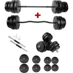 E-Life 48 kg Siyah Z Bar Dambıl Seti & Halter Seti Ağırlık Fitness Seti