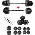 E-Life 58 kg Siyah Z Bar Dambıl Seti & Halter Seti Ağırlık Fitness Seti