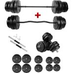 E-Life 68 kg Siyah Z Bar Dambıl Seti & Halter Seti Ağırlık Fitness Seti