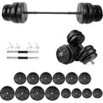 E-Life 85 kg Siyah Dambıl Seti Halter Seti Ağırlık Fitness Seti