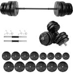 E-Life 95 kg Siyah Dambıl Seti ve Halter Seti Ağırlık Fitness Seti