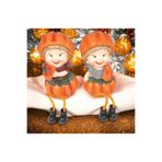 e-life shop Ayakları Sallanan Balkabağı Kafalar Biblo Dekoratif Obje Hediye Ürün Vitrin Süsü Ev Hediyesi 24 cm.