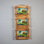 E-life shop El Yapımı Doğal Ahşap 3’lü Bambu Bamboo Fotoğraf Çerçevesi Dekoratif Ev Ofis Hediyesi Duvar Süsü - 3