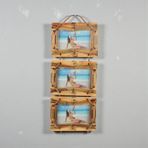 E-life shop El Yapımı Doğal Ahşap 3’lü Bambu Bamboo Fotoğraf Çerçevesi Dekoratif Ev Ofis Hediyesi Duvar Süsü - 5