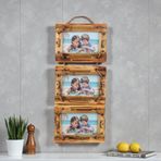 E-life shop El Yapımı Doğal Ahşap 3’lü Bambu Bamboo Fotoğraf Çerçevesi Dekoratif Ev Ofis Hediyesi Duvar Süsü - 7