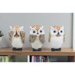E-life shop Feng Shui Görmedim Duymadım Bilmiyorum 3’lü Baykuş Biblo Seti 10 cm. Dekoratif Ev & Ofis Hediyesi