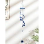 E-life shop Feng Shui Nazar Boncuğu Rüzgar Çanı Metal Kötü Göze Karşı Dış Mekan Dekoratif Bahçe Kapı Süsü 80 cm.
