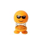 e-life shop Güneş Gözlüklü Emoji Smile Zıp Zıp Kafa 8 cm Araba Torpido Süsü Masaüstü Dekoratif Figür Pasta Süsü