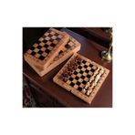 e-life shop Lüks Doğal Ahşap Manyetik Satranç Takımı 25x25 cm Katlanabilir Özel Yuvalı Premium Satranç Seti