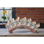 E-life shop Lüks Motif İşlemeli Feng Shui 7’li Şans Bereket Fil Heykeli Biblo Dekoratif Ev Ofis Hediyesi 25 cm A