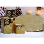 E-life shop Lüks Porselen 3lü Tealight Mumluk Şamdan Biblo Heykel Hediyelik Dekoratif Ürün Masa Süsü Ev Hediye 1