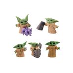 e-life shop The Mandalorian Baby Yoda Grogu Bebek Yoda Aksiyon Figür Oyuncak Seti 5 Yoda Figürü Bir Arada Set A