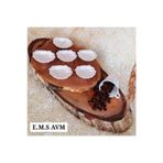 E M S Avm 6 Adet Beyaz Istiridye Kahve Yanı Sunumluk Şekerlik Lokumluk Ikramlık Uzunluk: 7 Cm En: 5 Cm