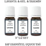 E.M.S Lavanta -Gül - Yasemin Esansiyel Uçucu Yağ Buhurdanlık Yağı Difüzör Esansı Ortam Kokusu. 3 x 10 ml