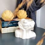 E.M.S Yarım Yüz Vazo Yarım Yüz Saksı Yarım Yüz Kadın Saksı Sedef Beyaz 9 x 11 cm