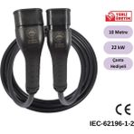 E-Qsr Energy Elektrikli Araç Şarj Kablosu - 22 Kw / 32A / 10 Metre / 3 Faz - SN:22KW 10MT