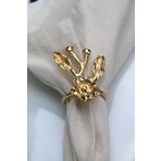 E-Sanat Evi Gold Japon Gülü Modern Metal 6 Adet Peçete Halkası