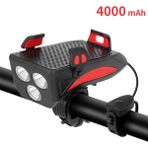 E Stili Çok Fonksiyonlu Bisiklet Işık Yükseltme Bisiklet Ön Işık 3* LED Mtb Far Telefon Tutucu Braket Hoparlör Powerbank Lambası (Yurt Dışından)