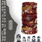 E-Taktik Baykuş Desenli Boyunluk Maske Baf Bandana - Standart - Kırmızı-611