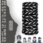 E-Taktik Beyaz Üçgen Desenli Boyunluk Maske Baf Bandana - Standart - Siyah - Su