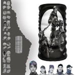 E-Taktik Extreme Beyaz Siyah Motorlu Köpekli Adam Boyunluk Bandana Baf Toka Maske Saçbandı - Standart - Beyaz - Siyah