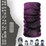 E-Taktik Extreme Çizgili Mor Siyah Boyunluk Bandana Baf Toka Maske Saçbandı - Standart - Mor - Siyah